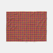 Maroon und Orange Sporty Kariert Pattern Fleecedecke (Vorderseite (Horizontal))
