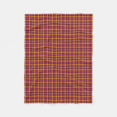 Maroon und Orange Sporty Kariert Pattern Fleecedecke (Vorderseite)