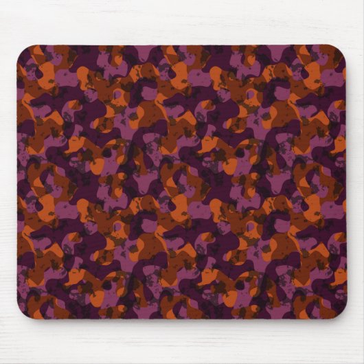 maroon und orange Tarnung abstrakt Mousepad (Vorne)