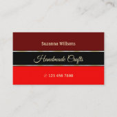 Maroon und Red Borders auf Black Stilvoll mit Foto Visitenkarte (Vorderseite)