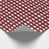 Maroon und Red Water Color Karo Wrapping Rolle Geschenkpapier (Ecke)