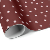 Maroon und rosa Punkte Umschlagpapier Roll Geschenkpapier (Rolleneckpunkt)