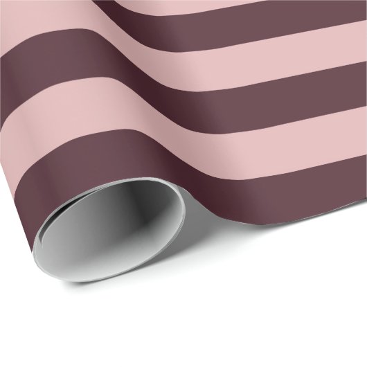 Maroon und rosa Streifen Geschenkpapier (Rolleneckpunkt)