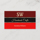 Maroon und rote Grenzen auf schwarzem Chic mit Mon Visitenkarte (Vorderseite)