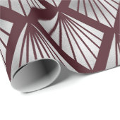 Maroon und Silver Art Déco Diamond Pattern Geschenkpapier (Rolleneckpunkt)