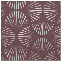 Maroon und Silver Art Deco Lüfter Muster