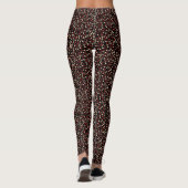 Maroon und Tan Colored Button Muster Leggings (Rückseite)
