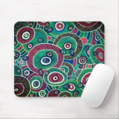 Maroon und Turquoise Circles and Ovals Original Mousepad (Mit Mouse)