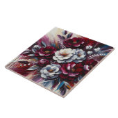 Maroon und Weiß-Blumen-Arrangement | Fliese (Seite)