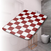 Maroon und White Checkered Vintag Badematte