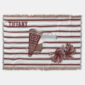 Maroon und White Cheerleader Custom Blanket Decke (Vorderseite)