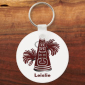 Maroon und White Custom Cheerleader Schlüsselanhän Schlüsselanhänger (Vorderseite)