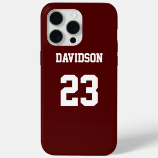Maroon und White Custom Jersey Name Number Case-Mate iPhone Hülle