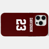 Maroon und White Custom Jersey Name Number Case-Mate iPhone Hülle (Rückseite (Horizontal))
