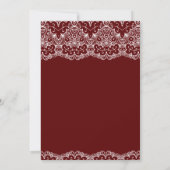 Maroon und White Lace Islamische Hochzeit Einladung (Rückseite)