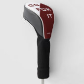 Maroon und White Modern Golf Headcover (angewinkelt)