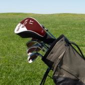 Maroon und White Modern Golf Headcover (In SItu)