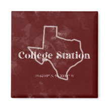 Maroon Uni Station TX Magnet