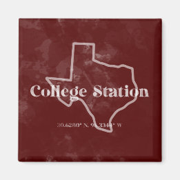 Maroon Uni Station TX Magnet