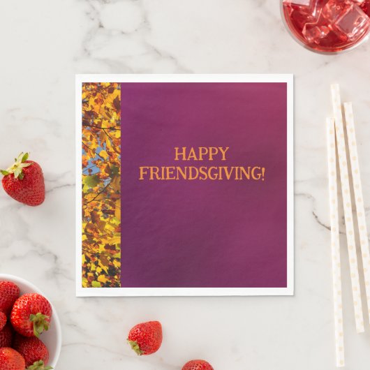 Maroon Verlasst Erntedank Friendsgiving Serviette (Beispiel)