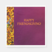 Maroon Verlasst Erntedank Friendsgiving Serviette (Vorderseite)