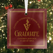 Maroon Veterinary School Abschluss Weihnachten Ornament Aus Glas