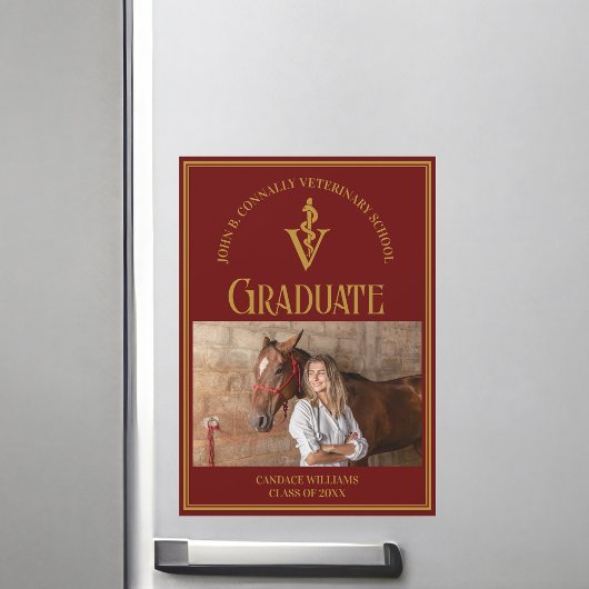 Maroon Veterinary School Foto Graduate Magnet