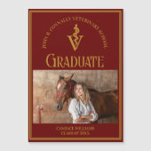 Maroon Veterinary School Foto Graduate Magnet (Vorderseite)