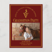 Maroon Veterinary School Foto Graduation Party Einladungspostkarte (Vorderseite)
