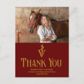 Maroon Veterinary School Graduate Foto Vielen Dank Postkarte (Vorderseite)