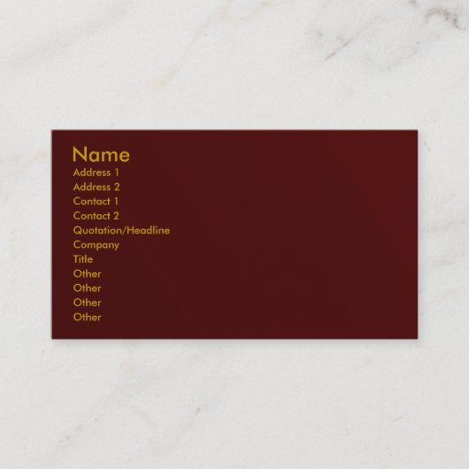 Maroon Visitenkarte (Vorderseite)