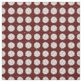 Maroon Volleyball Holzfußboden Gemustert Stoff (Muster)