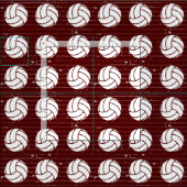 Maroon Volleyball Holzfußboden Gemustert Stoff (Kachel)