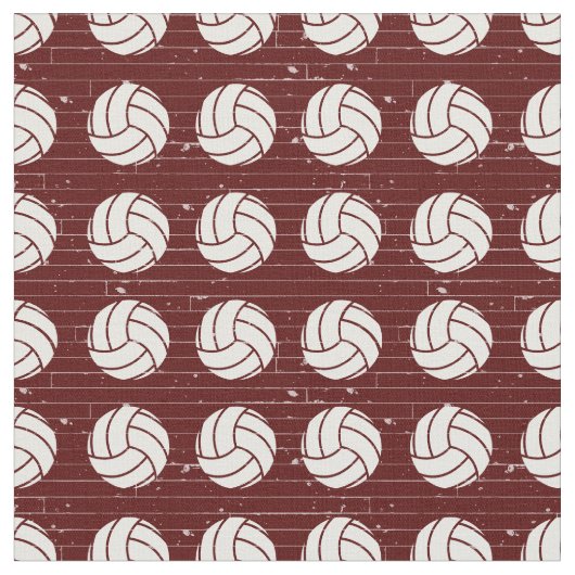 Maroon Volleyball Holzfußboden Gemustert Stoff (Nahaufnahme)