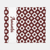 Maroon Volleyball Raute Pattern Fleecedecke (Vorderseite (Horizontal))