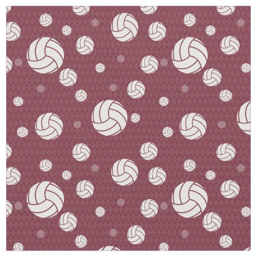 Maroon Volleyball Zickzack Gemustert Stoff (Nahaufnahme)