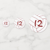 Maroon-Volleyballmädchen Geburtstags-individuelle Konfetti (Rückseiten)