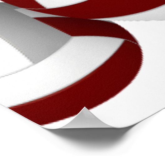 Maroon-Volleyballs Geburtstagsgeschenk Poster (Ecke)