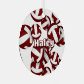 Maroon Volleyballs mit Athleten Namensgewähr Ornament Aus Metall (Vorderseite Rechts)