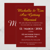 Maroon Wedding Invitation | Elegant  Einladung (Vorne/Hinten)