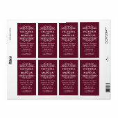 Maroon Wedding Wine Bottle Monogram Fevor Labels (Vorne)