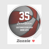 Maroon Weiß Basketball Team Geschenke für Kinder Aufkleber (Blatt)