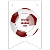 Maroon weiß Fußball Schule Farben Team Bankett Wimpelkette (Erste Fahne)