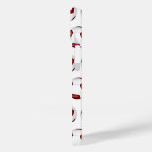 Maroon-Weiß-Fußbälle Muster mit Monogramm Case-Mate iPhone Hülle (Rückseite / Links)