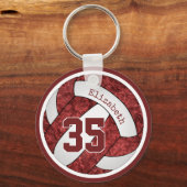 Maroon weiß Mannschaft farbigen Mädchen Volleyball Schlüsselanhänger (Vorderseite)