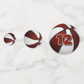 Maroon Weiß Mannschaftsfarben Basketball Party Konfetti (Vorderseiten)