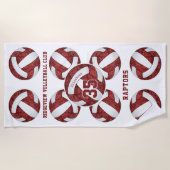 Maroon weiß Mannschaftsfarben Geschenke mädchenhaf Strandtuch (Vorderseite)