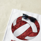 Maroon weiß Mannschaftsfarben Geschenke mädchenhaf Strandtuch (Beispiel)