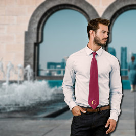 Maroon weiß - Monogramm hinzufügen Krawatte