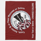 Maroon, Weiß, Schwarz, Gesichtsleder Fleecedecke (Vorderseite)